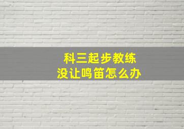 科三起步教练没让鸣笛怎么办