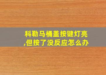 科勒马桶盖按键灯亮,但按了没反应怎么办