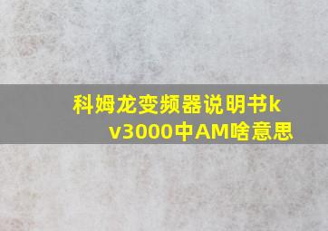 科姆龙变频器说明书kv3000中AM啥意思