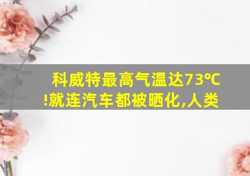 科威特最高气温达73℃!就连汽车都被晒化,人类