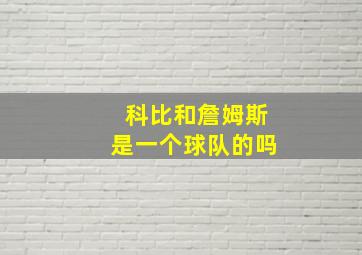 科比和詹姆斯是一个球队的吗