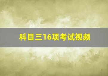 科目三16项考试视频