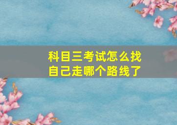 科目三考试怎么找自己走哪个路线了