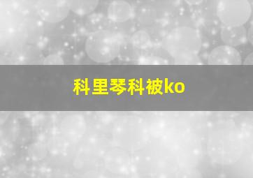 科里琴科被ko