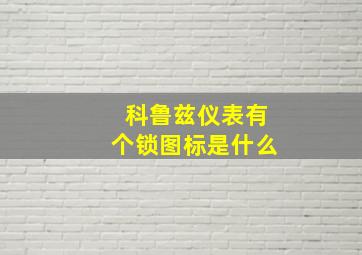 科鲁兹仪表有个锁图标是什么