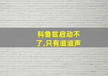 科鲁兹启动不了,只有滋滋声