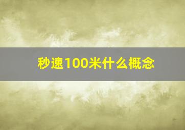 秒速100米什么概念