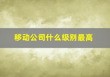 移动公司什么级别最高