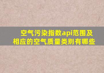 空气污染指数api范围及相应的空气质量类别有哪些