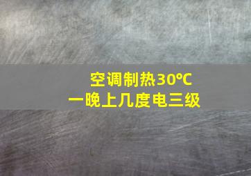 空调制热30℃一晚上几度电三级