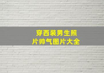 穿西装男生照片帅气图片大全