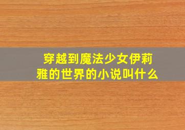 穿越到魔法少女伊莉雅的世界的小说叫什么