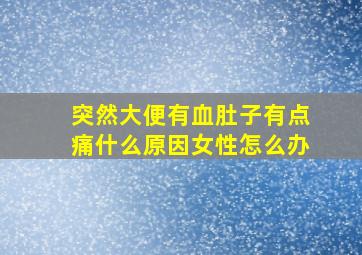 突然大便有血肚子有点痛什么原因女性怎么办