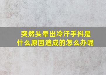 突然头晕出冷汗手抖是什么原因造成的怎么办呢