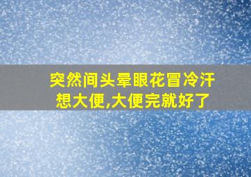 突然间头晕眼花冒冷汗想大便,大便完就好了