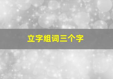 立字组词三个字