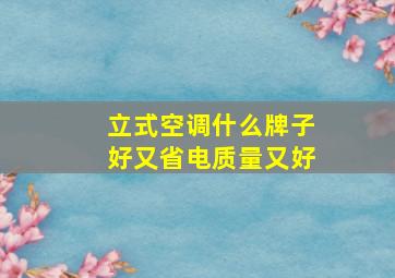 立式空调什么牌子好又省电质量又好