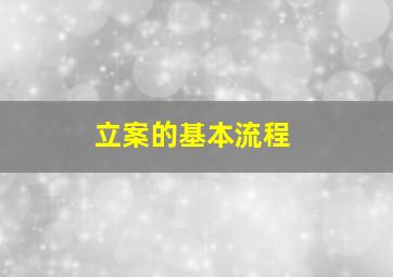 立案的基本流程