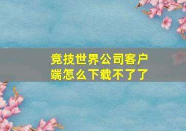 竞技世界公司客户端怎么下载不了了