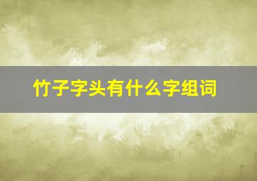 竹子字头有什么字组词