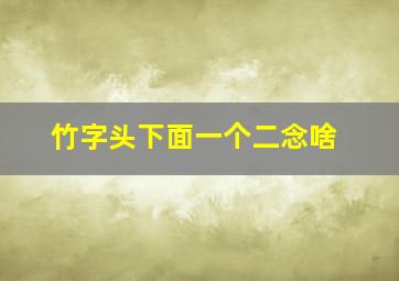 竹字头下面一个二念啥