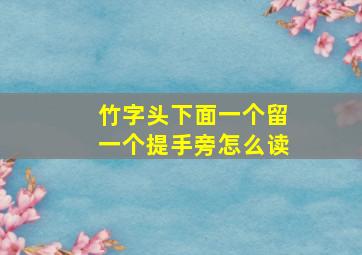 竹字头下面一个留一个提手旁怎么读