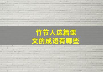 竹节人这篇课文的成语有哪些