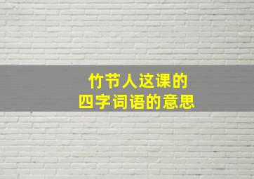 竹节人这课的四字词语的意思