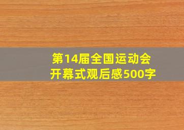 第14届全国运动会开幕式观后感500字