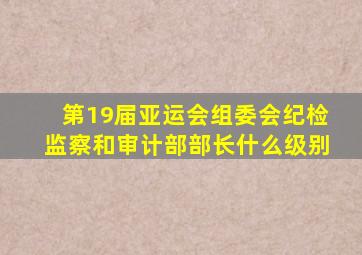 第19届亚运会组委会纪检监察和审计部部长什么级别