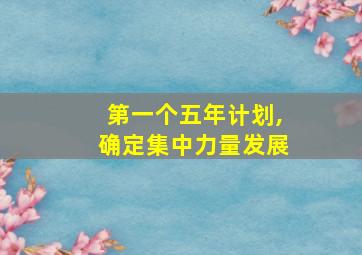 第一个五年计划,确定集中力量发展