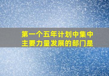 第一个五年计划中集中主要力量发展的部门是