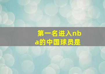 第一名进入nba的中国球员是