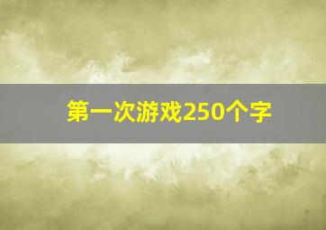 第一次游戏250个字