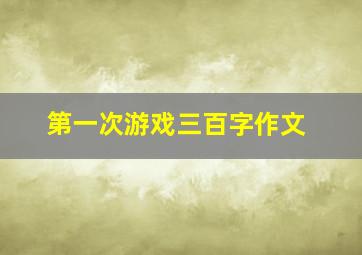 第一次游戏三百字作文