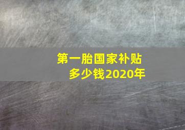 第一胎国家补贴多少钱2020年