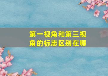 第一视角和第三视角的标志区别在哪