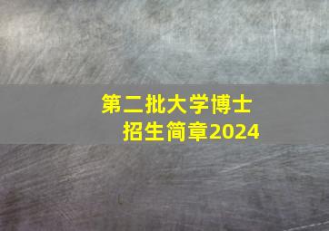 第二批大学博士招生简章2024