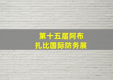 第十五届阿布扎比国际防务展