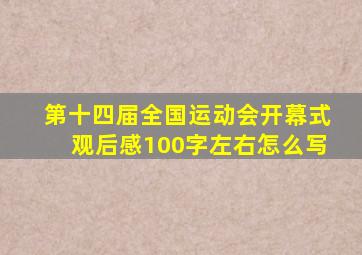 第十四届全国运动会开幕式观后感100字左右怎么写