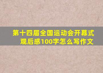 第十四届全国运动会开幕式观后感100字怎么写作文