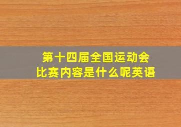 第十四届全国运动会比赛内容是什么呢英语