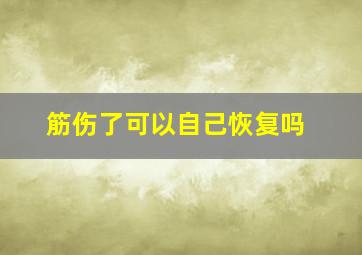 筋伤了可以自己恢复吗