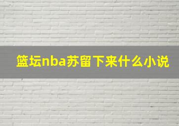 篮坛nba苏留下来什么小说