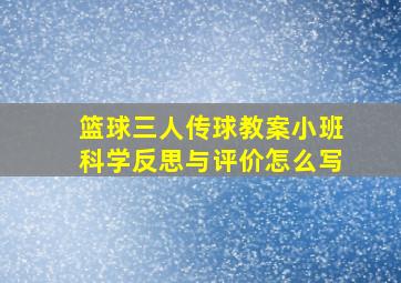 篮球三人传球教案小班科学反思与评价怎么写