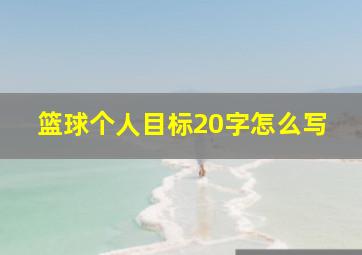 篮球个人目标20字怎么写