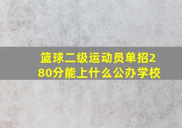 篮球二级运动员单招280分能上什么公办学校