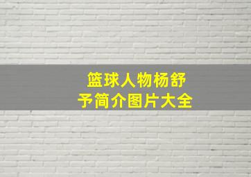 篮球人物杨舒予简介图片大全