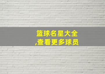 篮球名星大全,查看更多球员