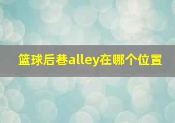 篮球后巷alley在哪个位置